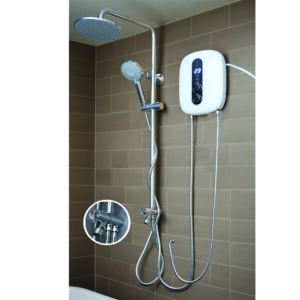 KS2027 – 3 Way Single Shower with Instant Shower Heater with Inbuilt Pump – Mirror