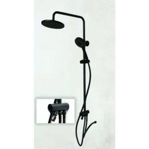 KS2025B – 3-way Single Shower with Adjustable Tube – Black