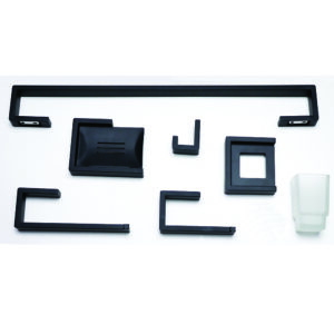 N053B-Square – 6pcs Square Bathroom Set – Black