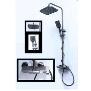 KS1055 – 3 Way Aluminium Piano Shower – Gun Grey