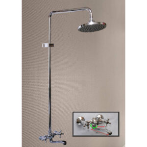 KS1018 – Two Way Shower Mixer + Long Spout + 8″ Round Head