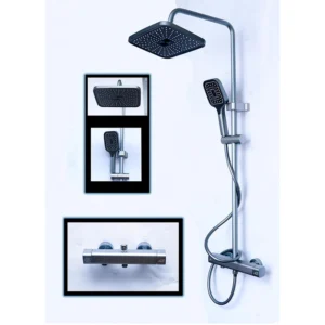 KS1057 – 3 Way Aluminium Shower ( Thermostatic Design ) – Silver Grey